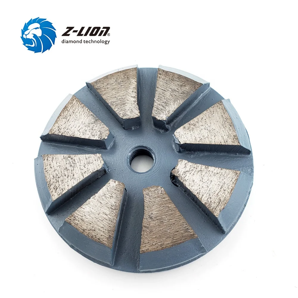Z-Lion High Quality  Diamond Polishing Pad Concrete Floor Grinding Disc 10 Segments Abrasive Wheel
