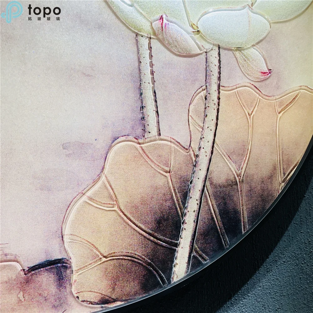 
Home Decor H800mm*800mm Hanging Wall Modern Art Flower Glass Painting (MR-YB6-2013) 