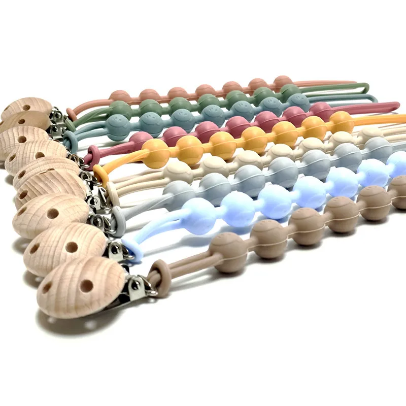 New Arrival Silicone Teething Toys  Eco-Friendly Baby Pacifier Holder Clips