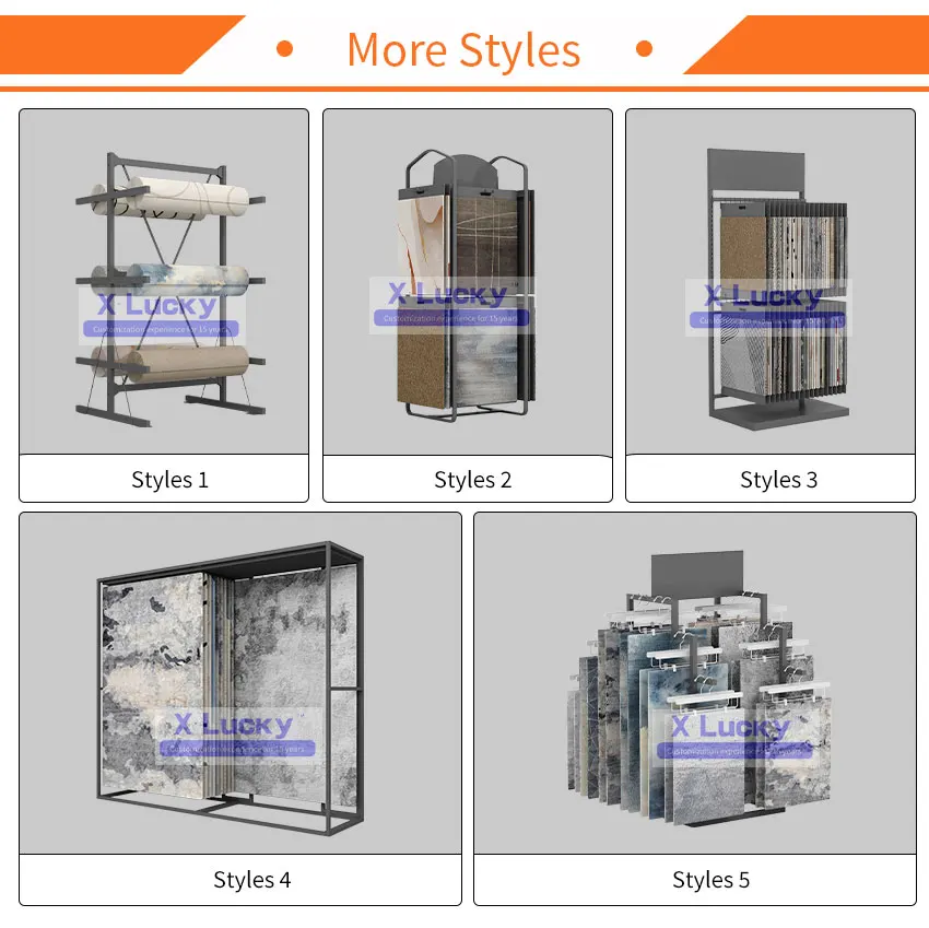 Factory price acrylic tile display stand new tile showroom tile rack stand display stone floor metal carpet display rack