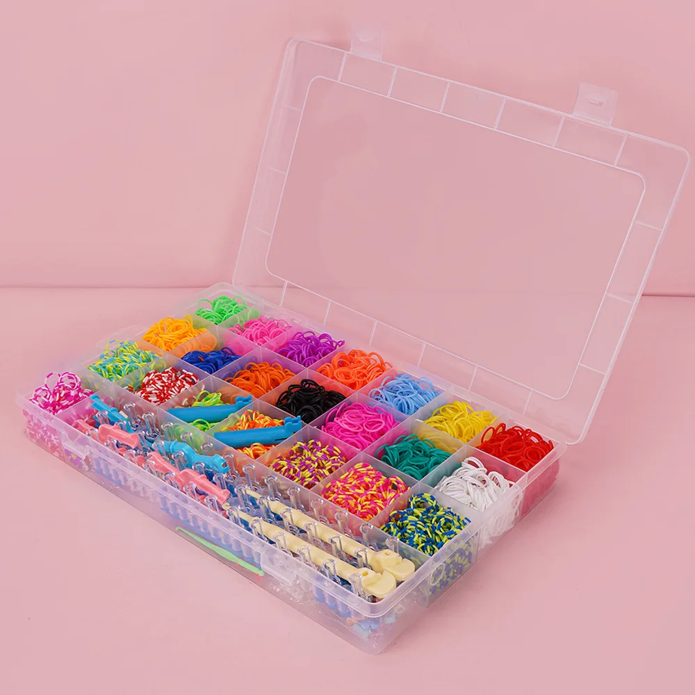 XIMAI Rainbow Bands Bracelet Rubber Making Loom Diy Kit For Girls Kids Creativity Gift To Improve Imagination