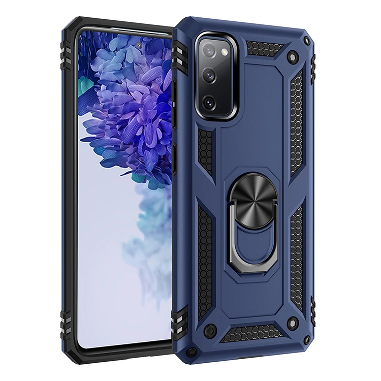 Wholesale Mobile Phone Accessories 2 In 1 TPU+PC Shockproof Cell Phone Case with Finger Ring For Huawei P Smart 2021 Armor Case