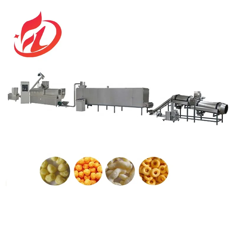 High Productivity Maize Puff Corn & Rice Puff Snacks Food Making Machine Extruder Electric Steel Hot Sale in Africa for Home Use
