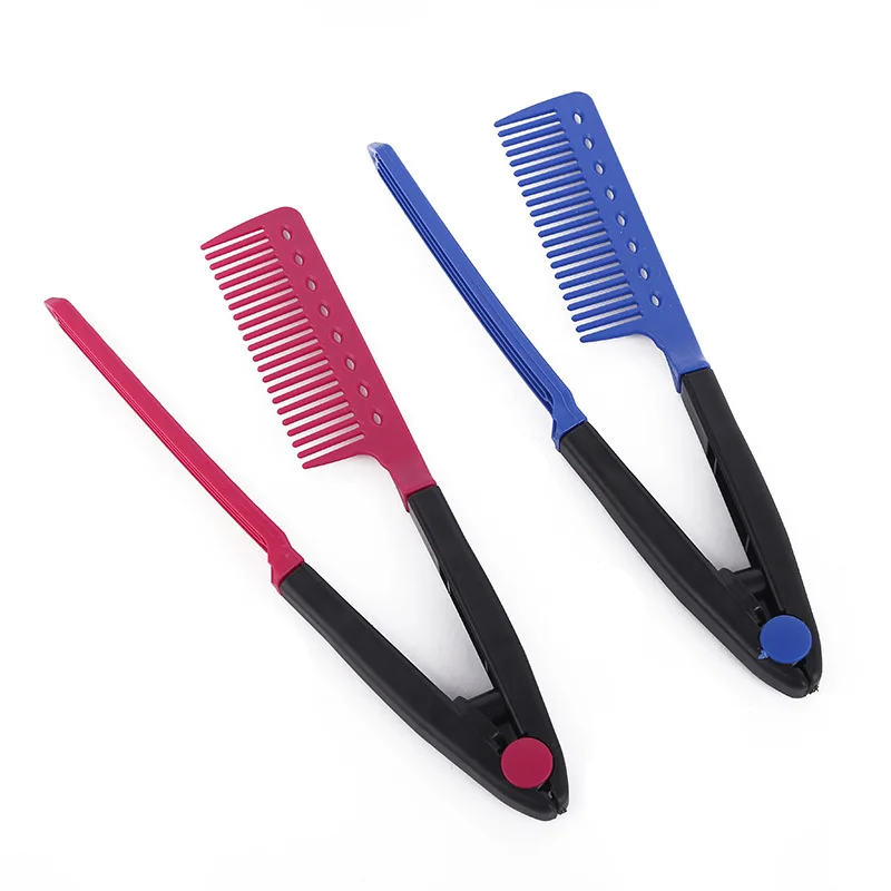 V-clip Style Flat Iron Comb Straight Hair Styling Comb For Great Tresses Hair Straightener Comb With A Firm Grip