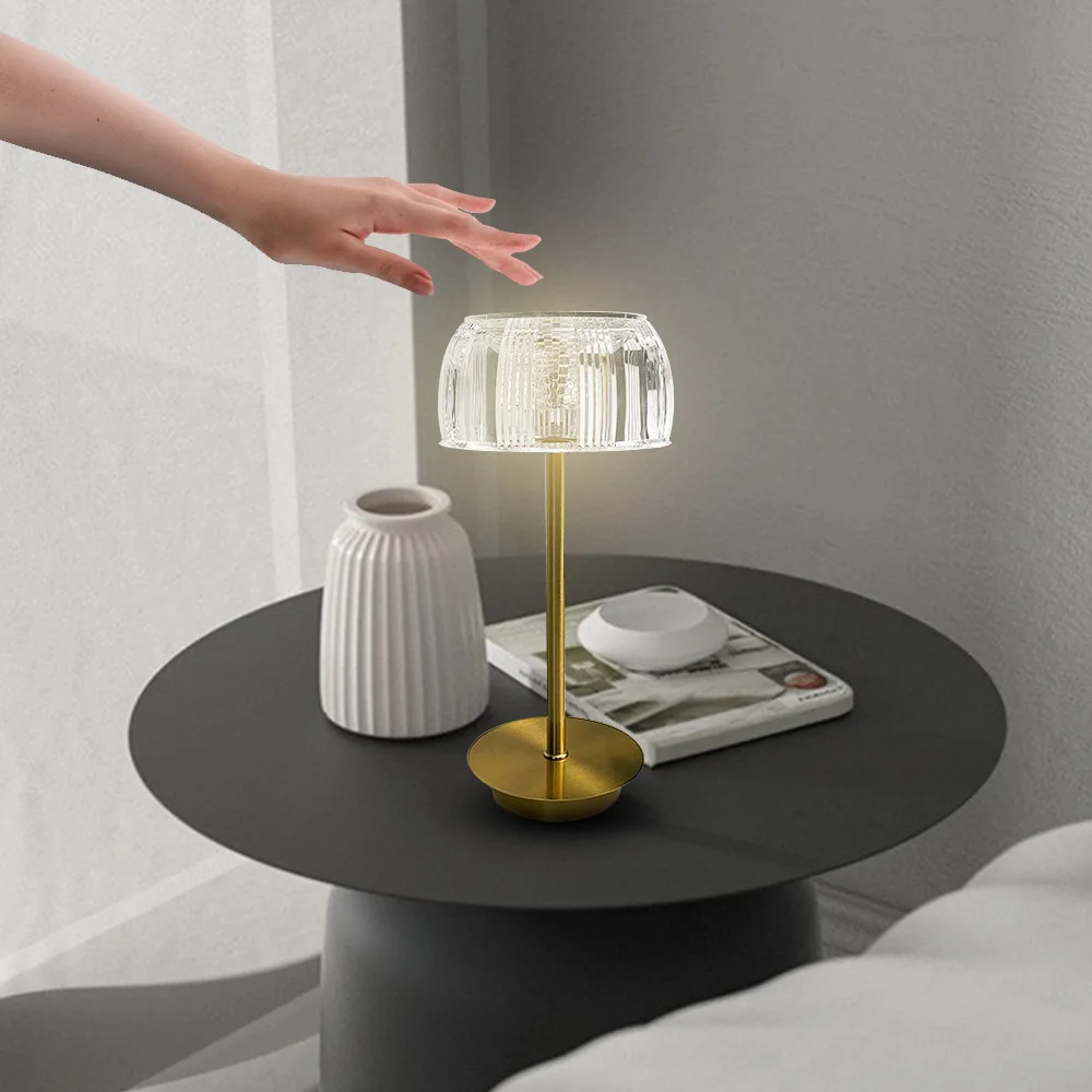 Modern Lamps Home Decor Dimmable Bedside Touch Metal LED Table Lamp Restaurant Bar