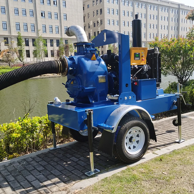 6 Inch Super T Series Self-priming Trash Water Pump with Trailer