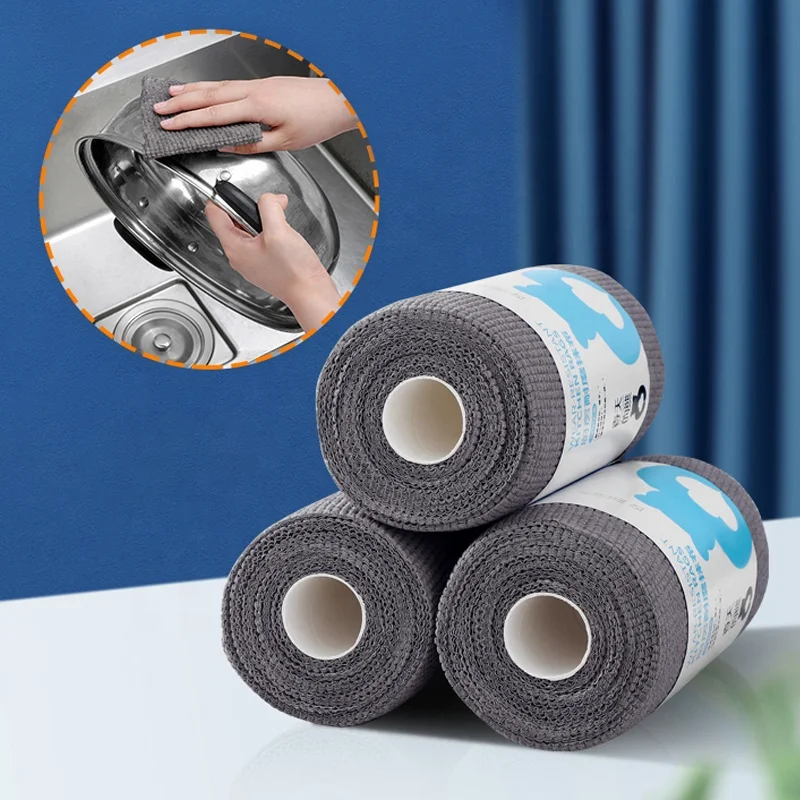 Kitchen Magic Clean Dish Disposable Wash Scrub Sheet Household Microfiber Cloths Roll in Bulk