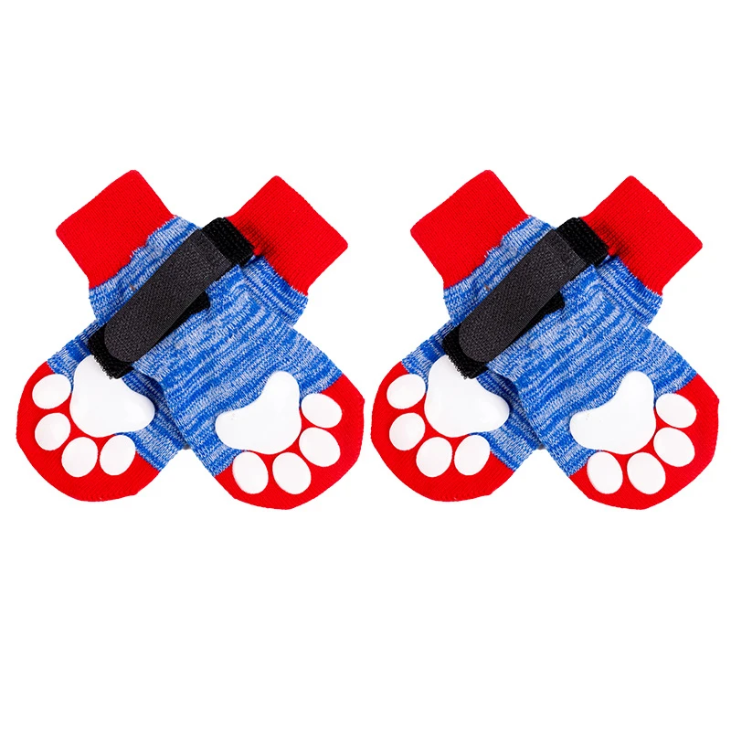 
Wholesale New Design Anti-Slip Knit Dog Paw Protect Socks Cat Socks with Rubber Reinforcement 