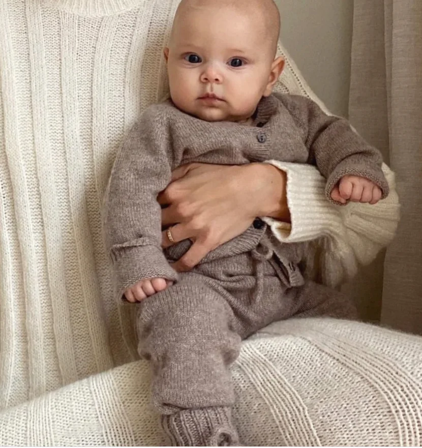 Newborn Baby Cashmere Sweater and Pants Sets Knitted Cashmere Tops Boys Girls Outfits 2 Pieces Baby Clothing Quantity OEM