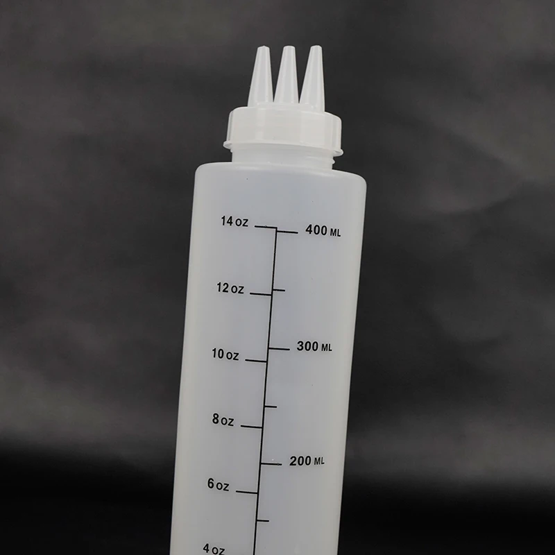 Custom Food Grade 8oz 16oz 32oz HDPE Soft Empty Plastic Sauce Squeeze Bottle 3 Hole Squeeze Bottle for Sauce With Twist Off Cap