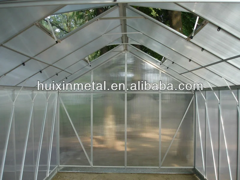 New-style Widely Used Greenhouse Professional Manufacturer Hx66series Garden Greenhouses Green Powder Coated Aluminium 6mm