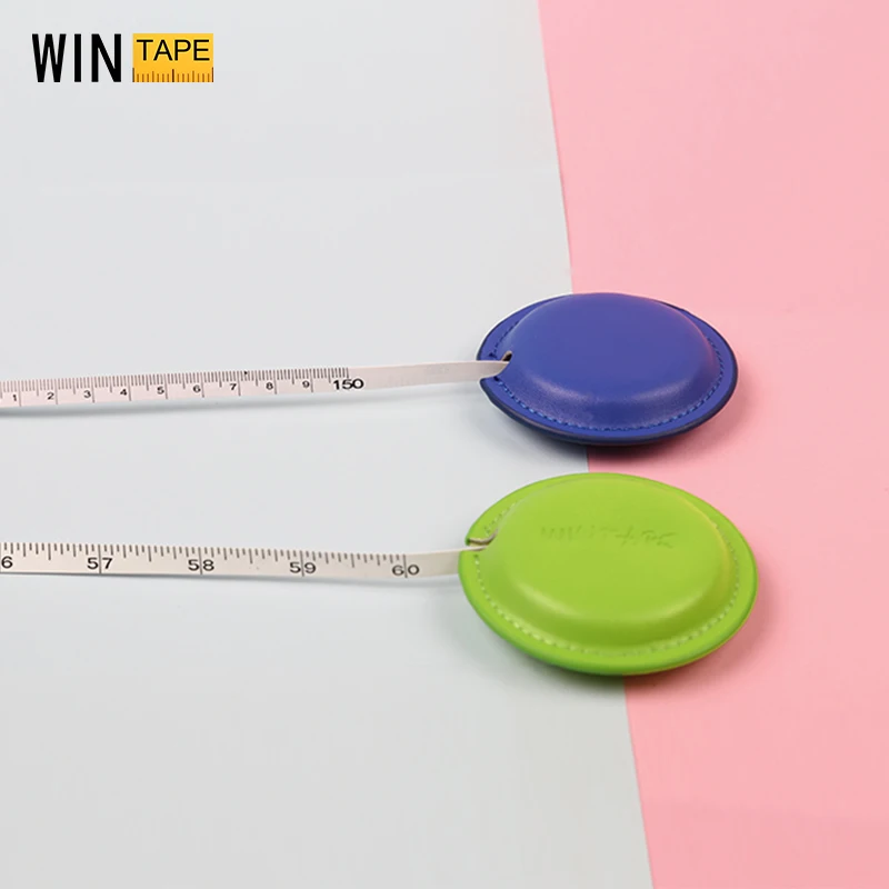 Wholesale Mini Fashion Portable Promotional Gift PU Leather Tape Measure Body Customized Profesional Sewing Fabric Tape Measure