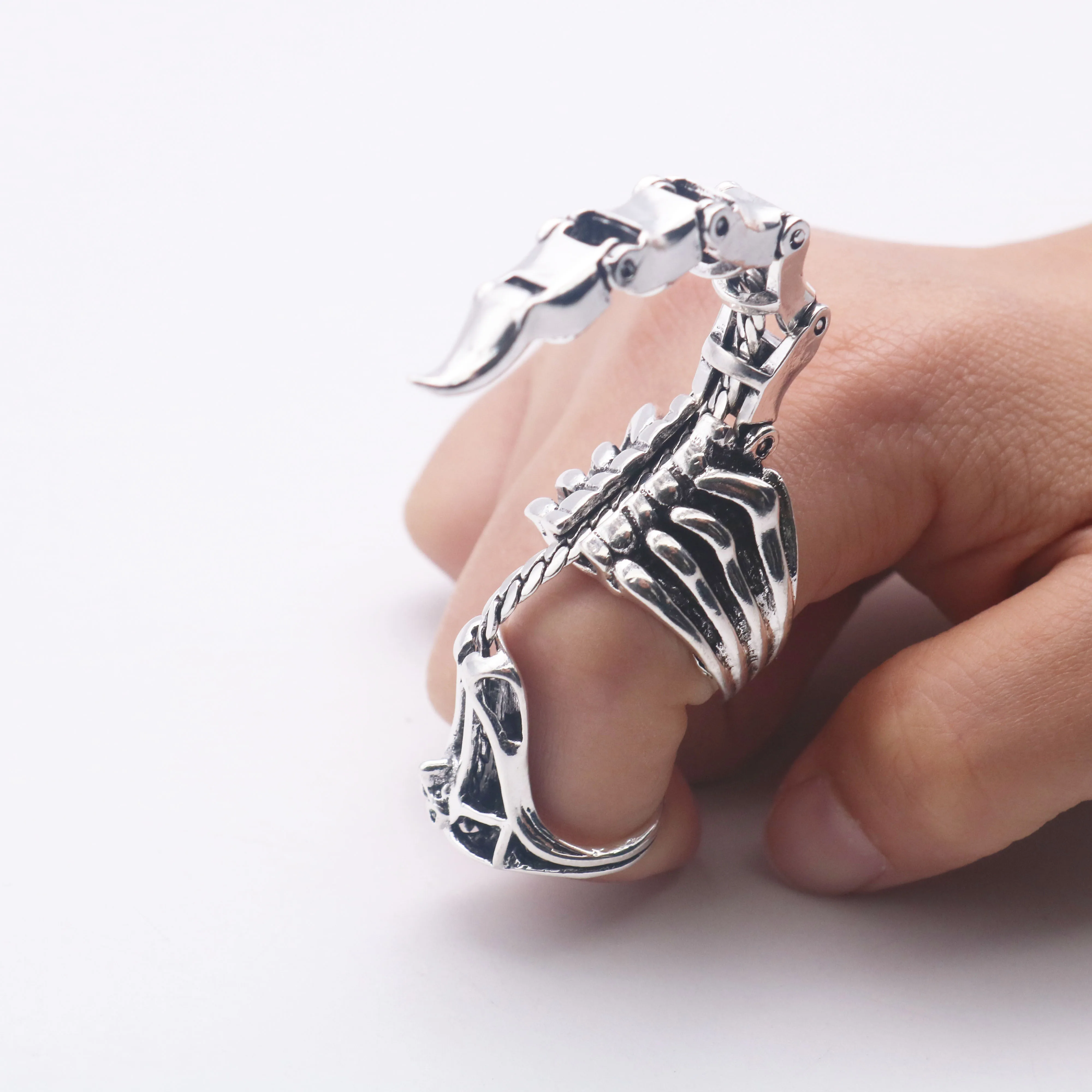 Hip Hop ring for men vintage jewelry personality Punk Neo-Gothic silver ring adjustable scorpion Cool Party Gift