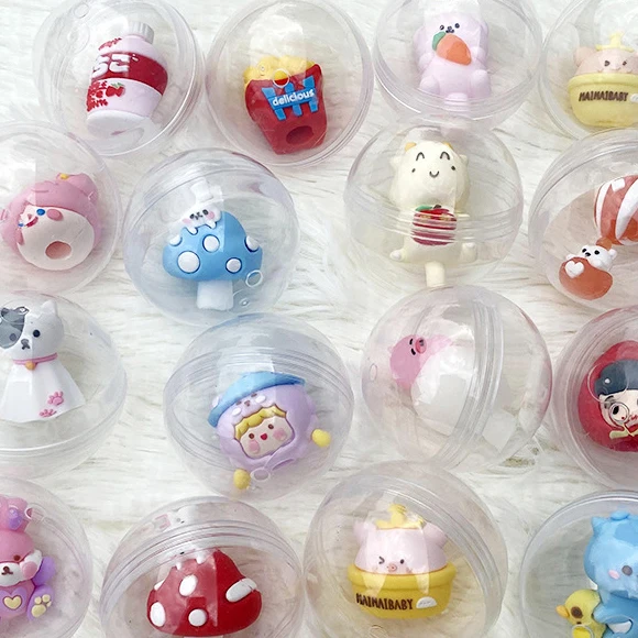 Toy Gumball Machines Plastic Containers Surprise For Kids Party Colored Round Capsules