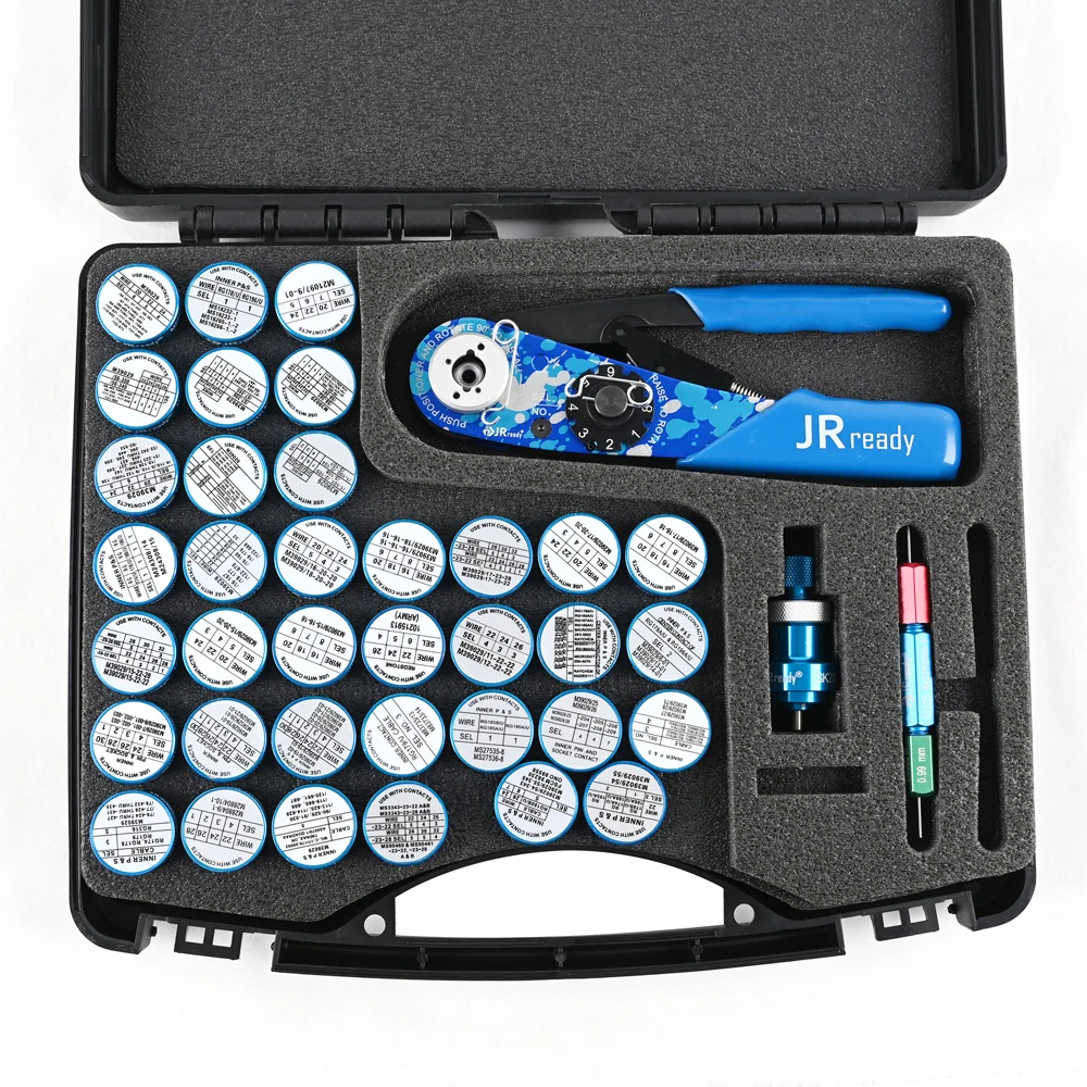 JRready Crimp Kit ST2119-AS2 M22520/2-01 Indent Crimper 36 K series & Universal Positioner+G125 Go-nogo Gage for 20-32 AWG