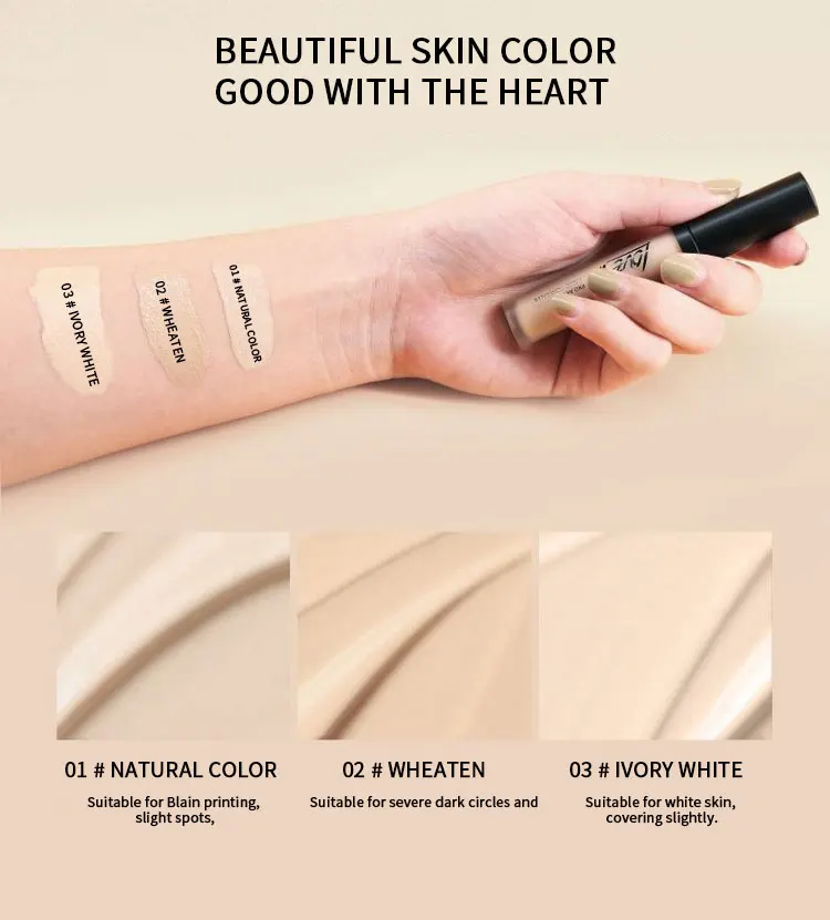 Private Label Face Makeup Waterproof 24Hr Lasting Eye Concealer Makeup Oil Vegan Matte Liquid Concealer