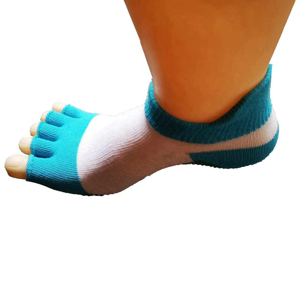 Custom Five Finger Anti Slip Pilates Yoga Socks Half Anti-slip 5 Toe Ankle Antislip Grip Toeless Yoga Socks Casual Summer Sporty