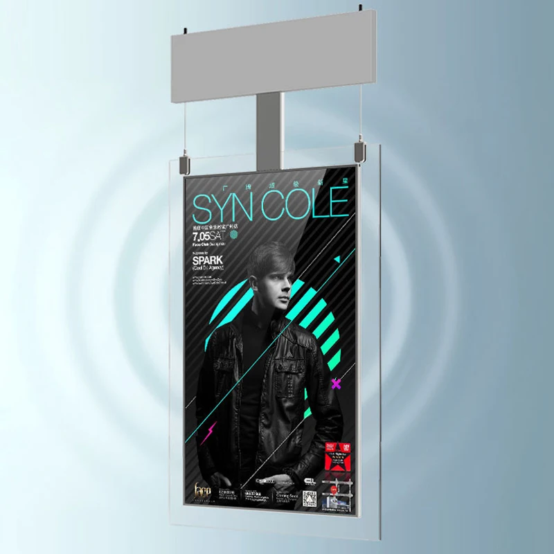 Hanging Dual Screen Digital Signage Advertising Display Transparent OLED HD Screen