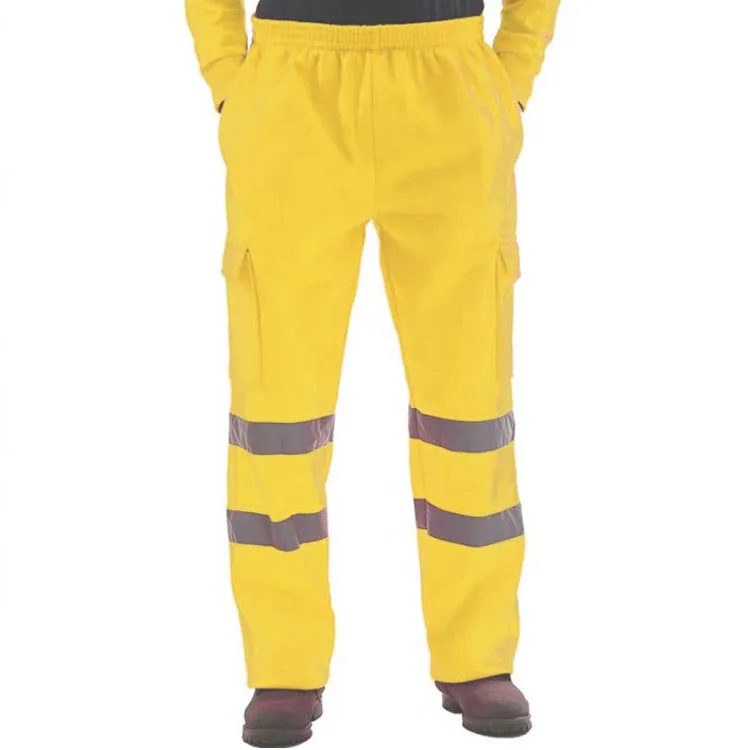 Safety Work Trousers Multi Pockets Work Pants Men Reflective Hi Vis Workwear Trousers High Quality Customized Cargo Trouser