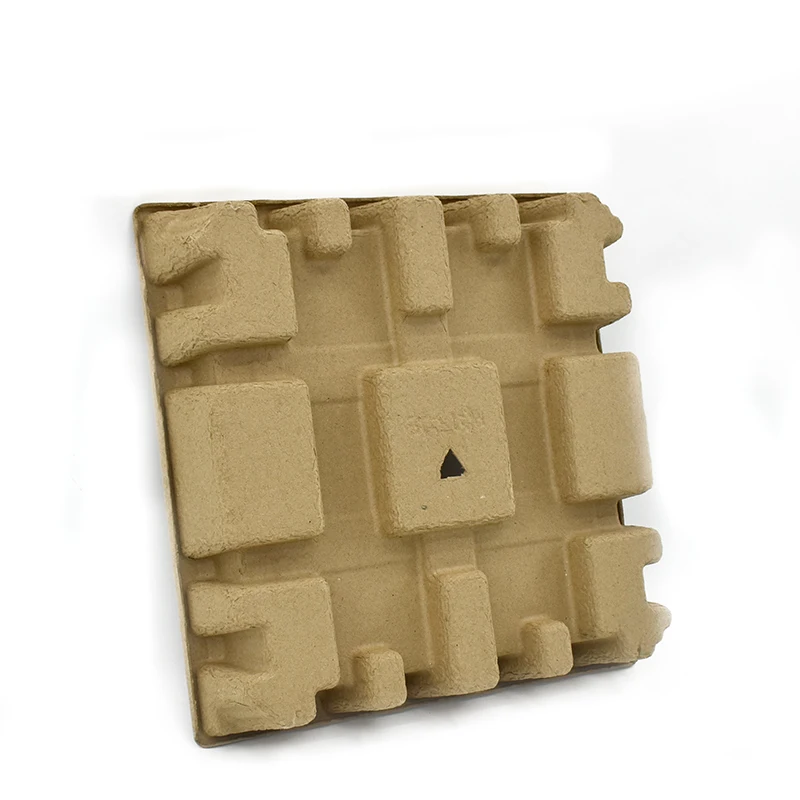 Eco-friendly Molded Paper Pulp Insert Packaging Recycled Dry Pressed Custom Molded Pulp Tray for protection