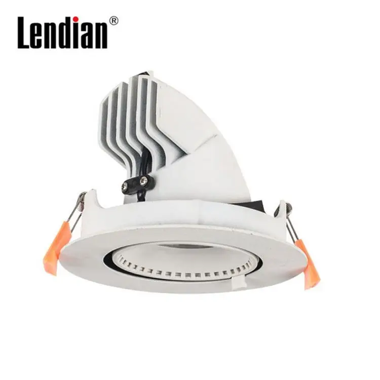 Recessed adjustable 8W15W 30W 40W cob led gimbal tiltable grille down light for projects commercial
