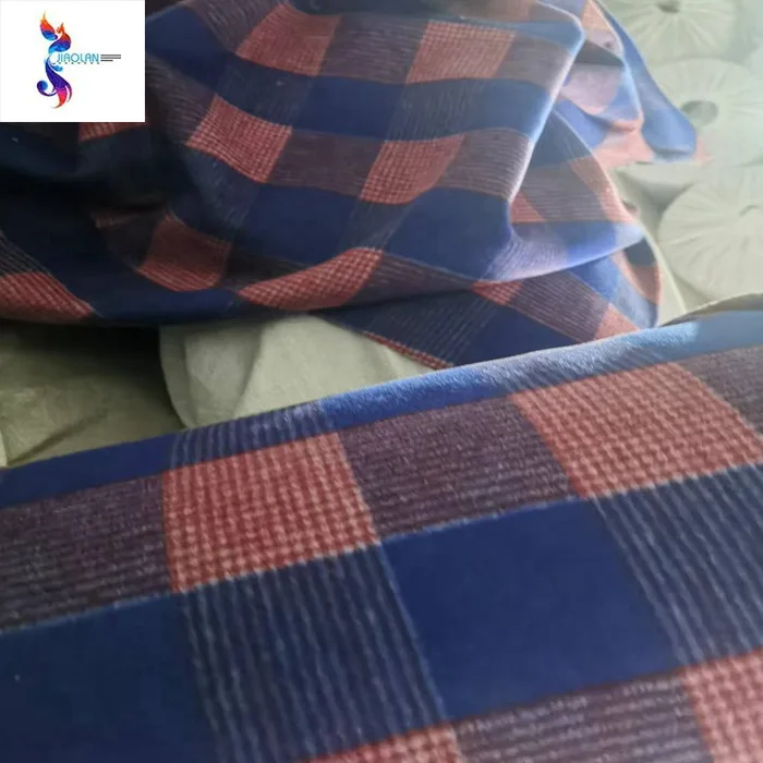Winter material polyester wool fabric wholesale woolen check fabric ready goods stocklot tweed fabric