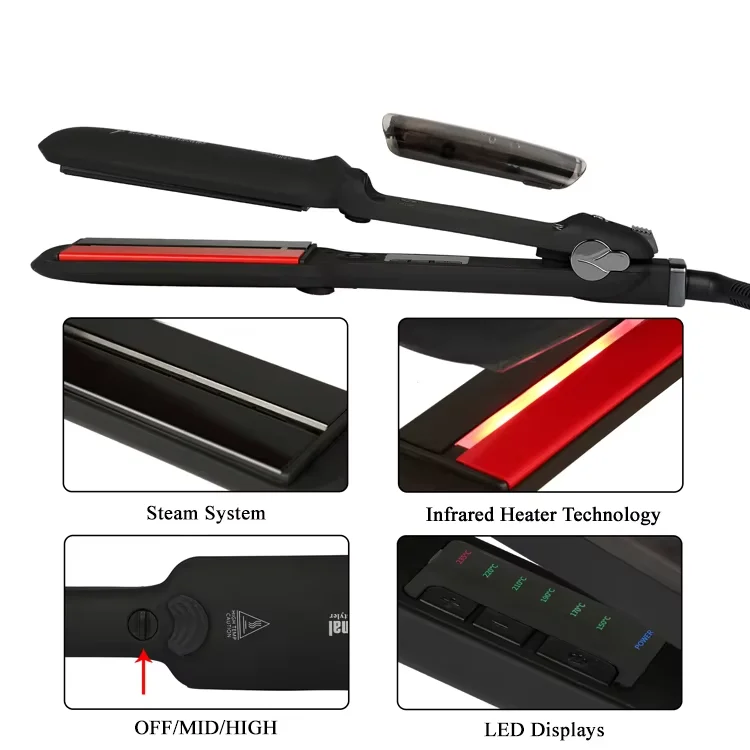 Top Selling Steam Infrared Hair Straightener Hair Straight Treatment New Arrival Steampod Vapor Hair Straightening Flat Iron