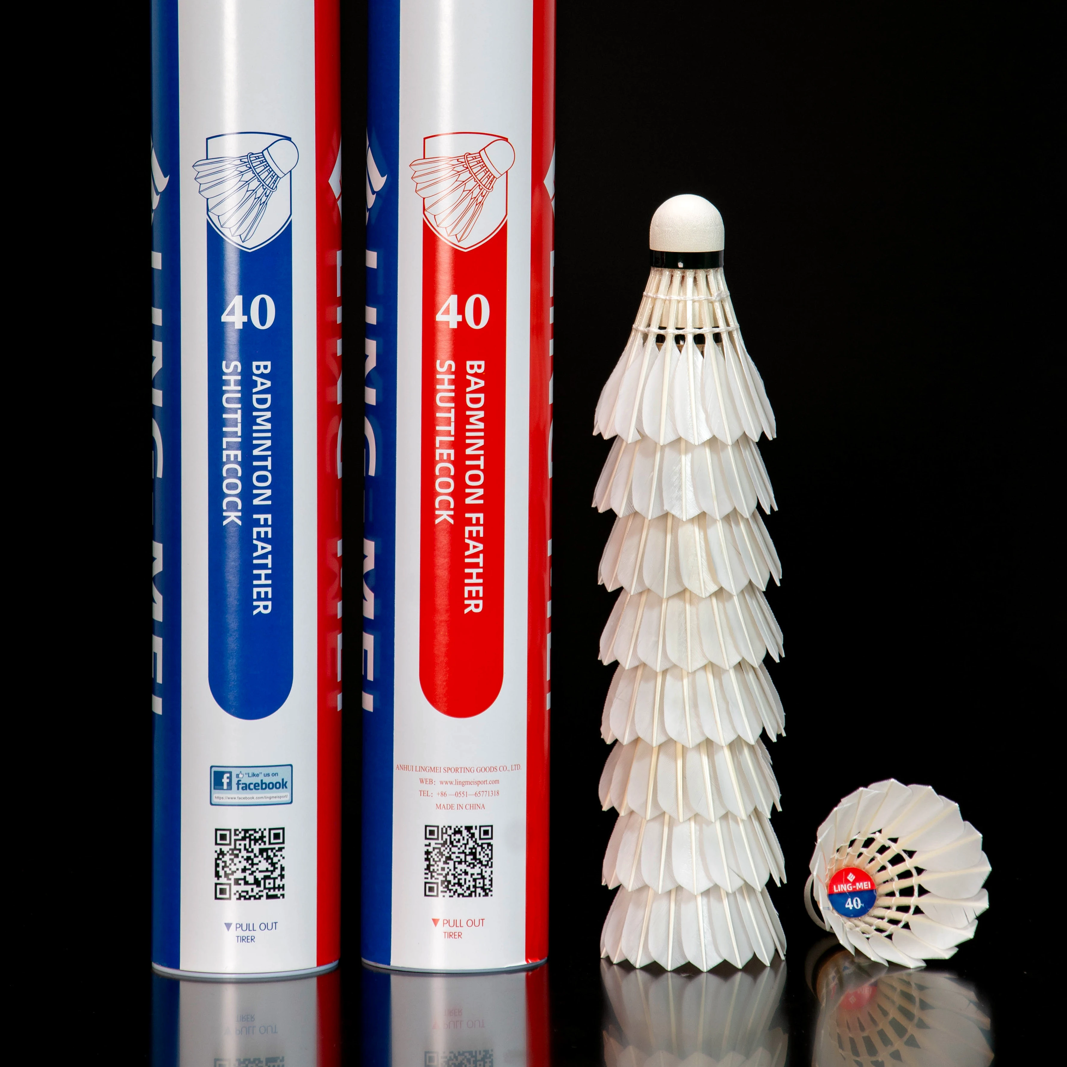 Hot Sale In USA Philippines Vietnam Badminton Shuttlecock Shuttles Ball Goose Duck Feather LINGMEI-40 For Tournament Training