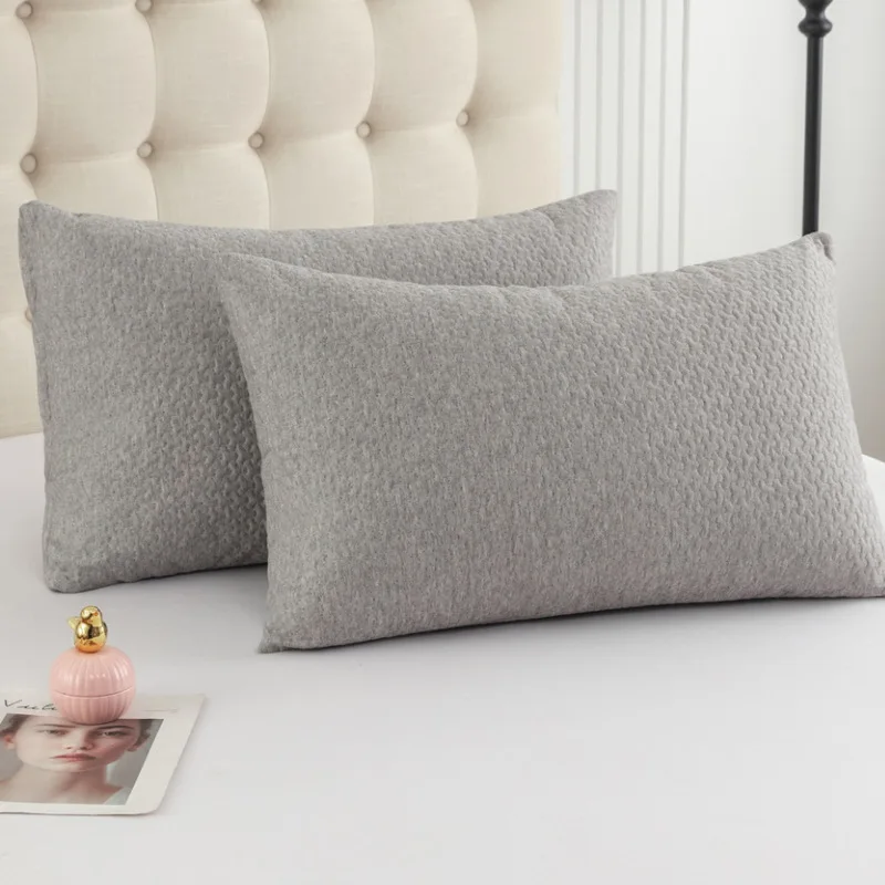 48*74cm Factory Direct Sales Bamboo Fiber Cotton Air Layer Pillow Core Protective Cover Gray Waterproof Dirt Insulation