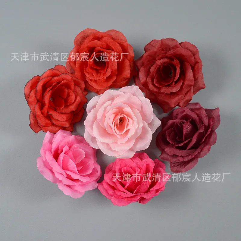 Simulation 10cm rose flower wedding background wall road ball arrangement for silk cloth head