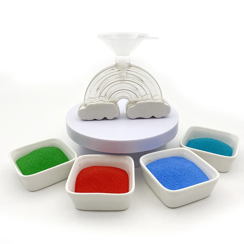 Kids Soft Sand Art Crafts Non-toxic Glitter Sand creativity colorful play sand bottle