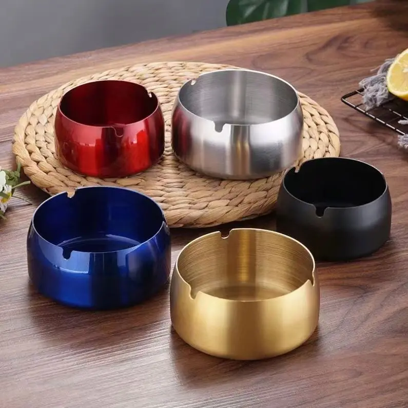 Stainless Steel Thicken Heighten Ashtray for Hotels Bars Restaurants Outdoor Patio Durable Metal Ash Tray Cigarette Holder R2259