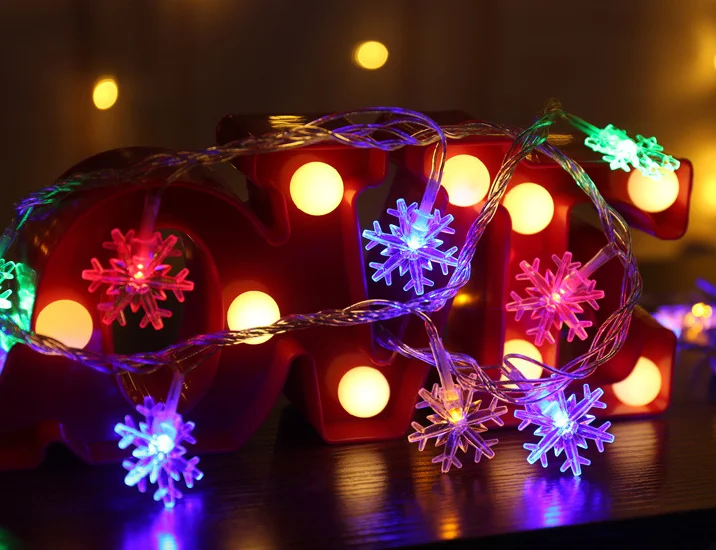  AC110V 220V партии дома свадебный сад с изображением рождественской ёлки снега хлопья Фея гирлянды светодиодные свет батарея или USB работает