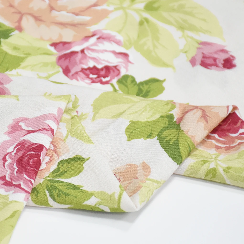 100% Twill Rayon Woven Fabric  Custom Digital Print Rose Flowers any Design 100gsm Soft Comfortable Viscose Fabric for Blouse