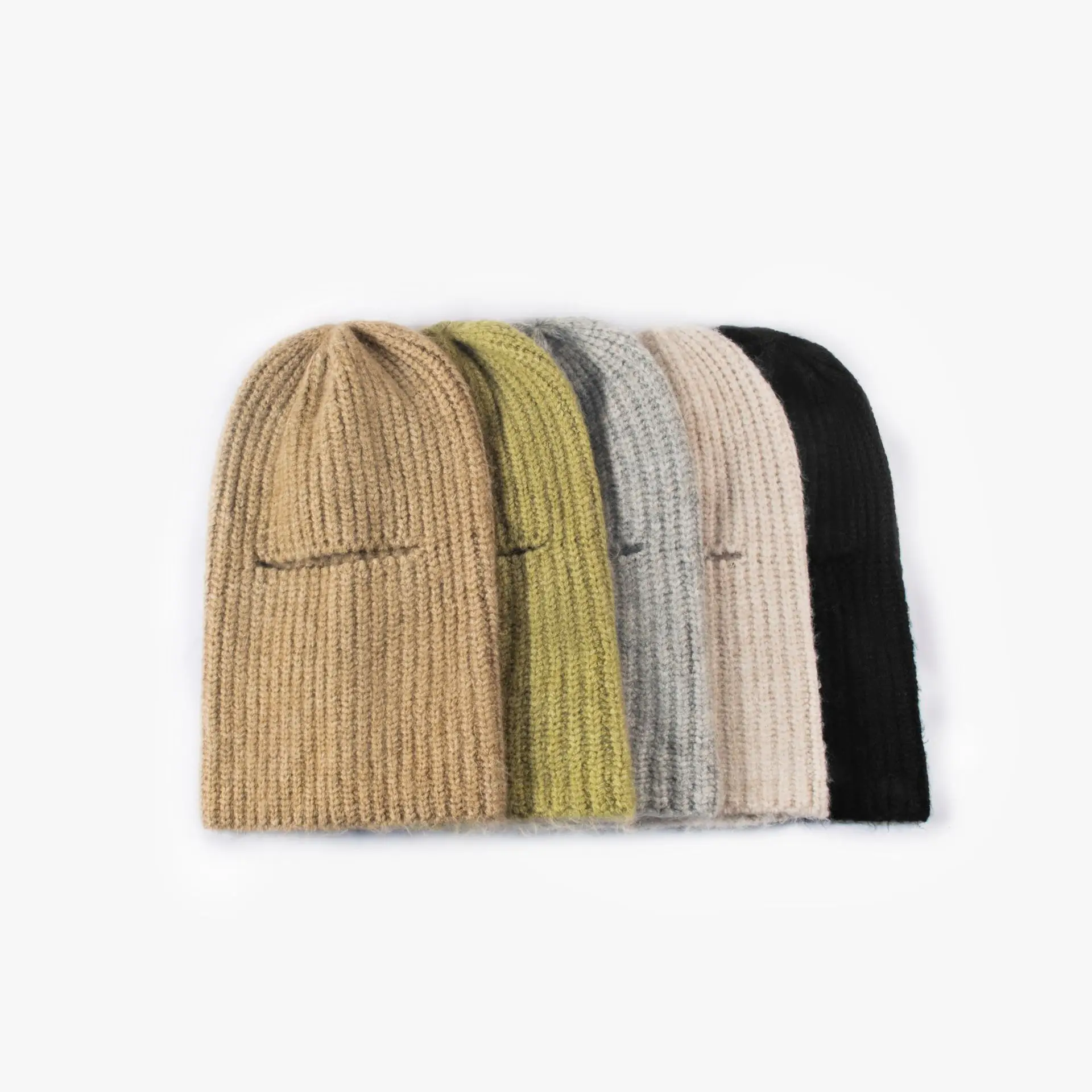 wholesale mens Wool knitted hats warm hole-open eye wool hats with cuffs one- hole balaclava for winter