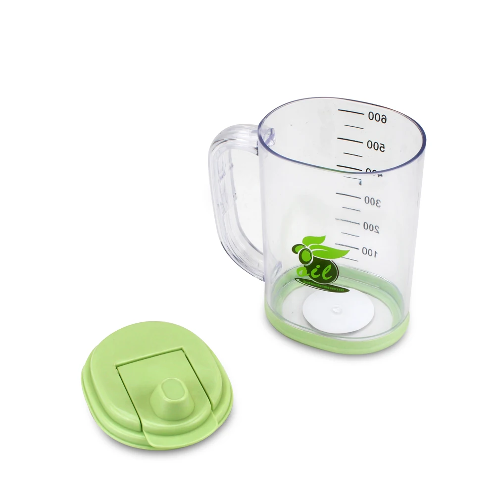 600ml rectangle Plastic Big kitchen oil pot with degree scale