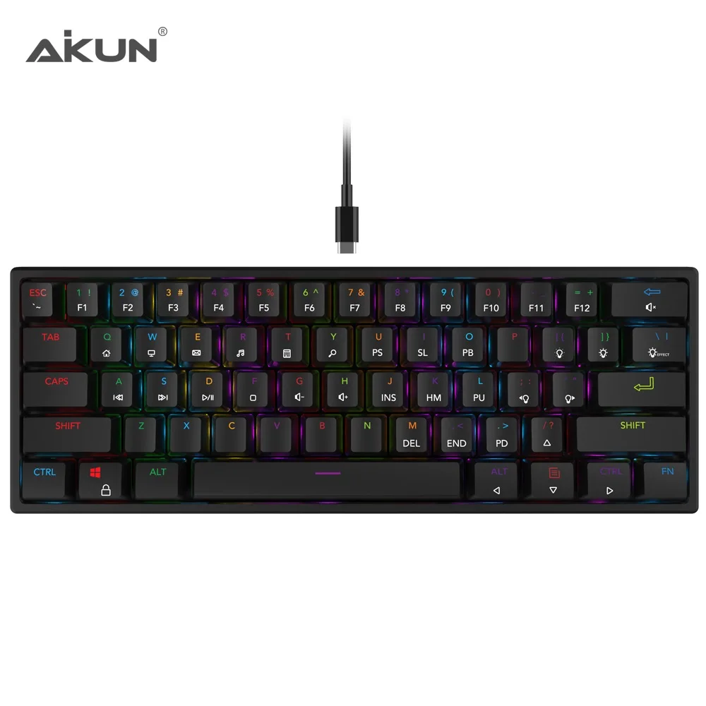 GX9610 Professional Mechanical Gaming Keyboard - RGB Backlight - MX Blue Switches, ABS + Iron Structure  Electronics PC
