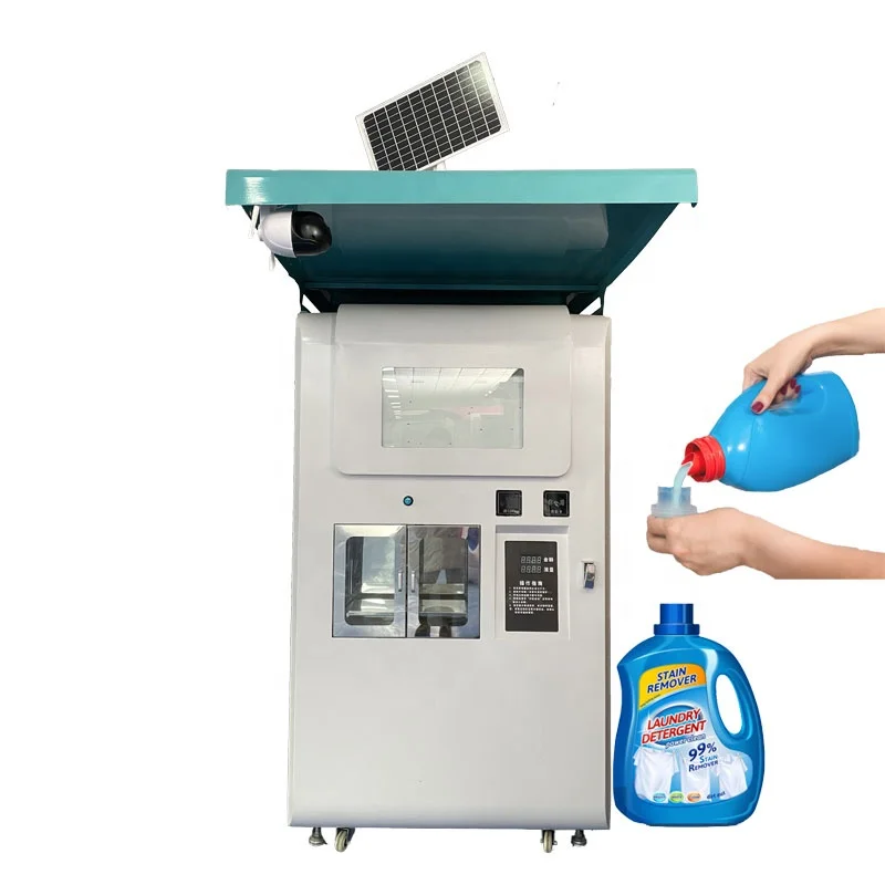Factory price solar liquid vending machines are used to sell laundry detergent cleaning supplies