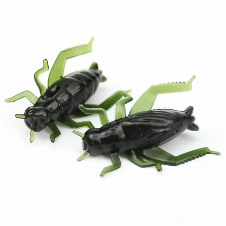 Rocklure 2.5cm PVC Green Color Cricket Fishing Lures Artificial Soft Insect Bait Pesca Lightweight Lifelike Grasshopper