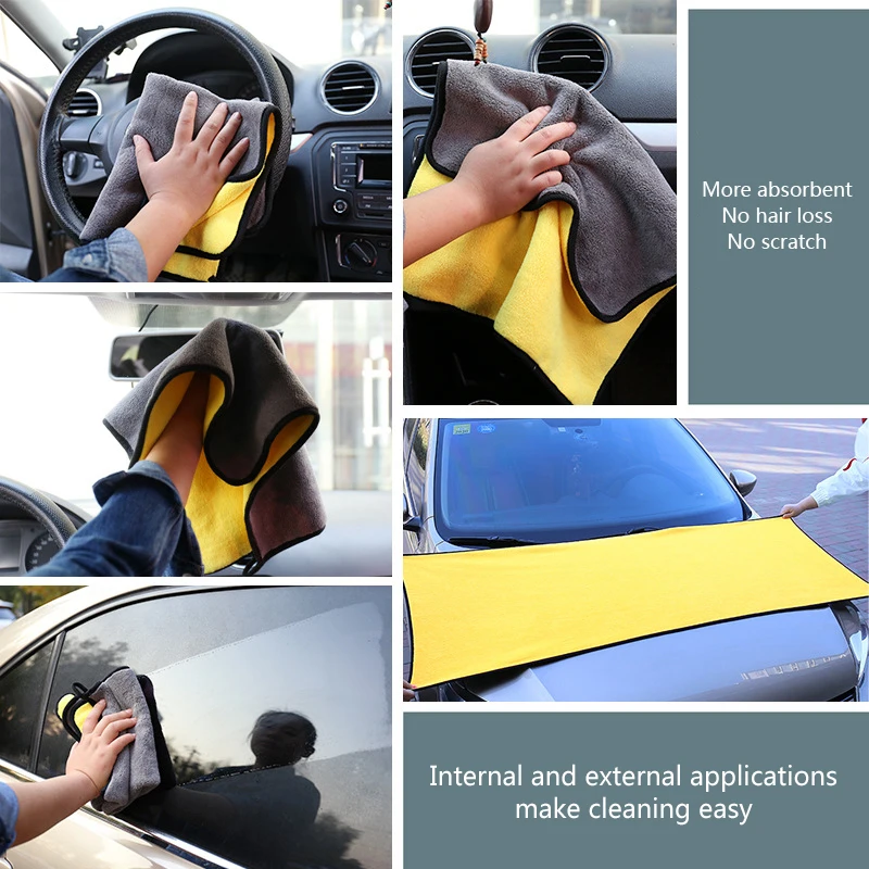 500gms 60*160cm  Highly Absorbent Lint Free Car Microfiber Rags Cleaning Cloth car washing towel