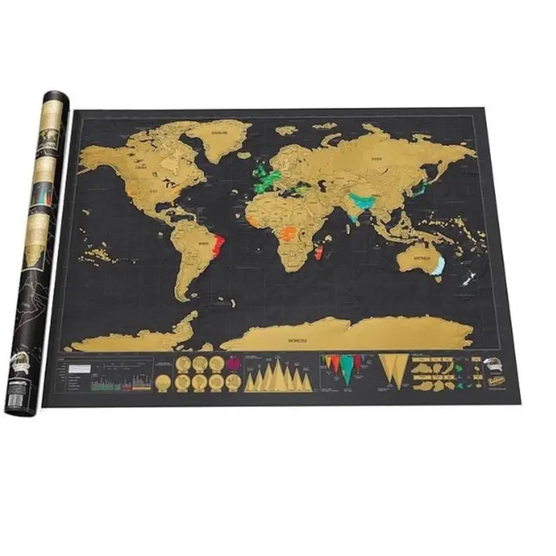 
Custom Wholesale wall hanging travel Personalized Item scratch off world map  (1600157418446)