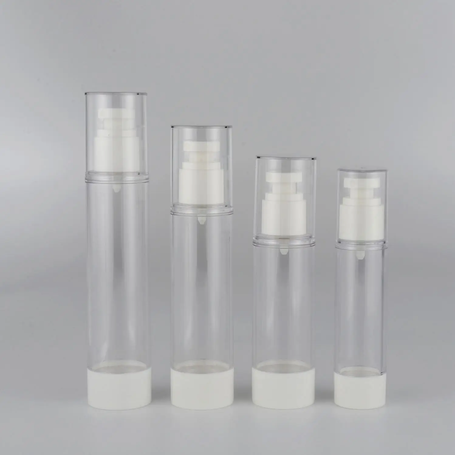 white In stock 15ml 30ml 50ml Mini Atomizer white head Mist Airless Spray Bottle Packaging Cosmetic Airless Pump Bottle for oil