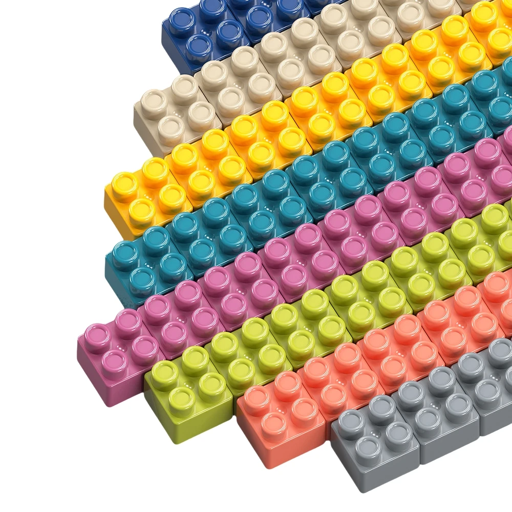 Unisex DIY Educational 3D Puzzle Bricks Set Plastic Building Block with Desk Game Toy Kids Assemble Cartoon Model Brain Training