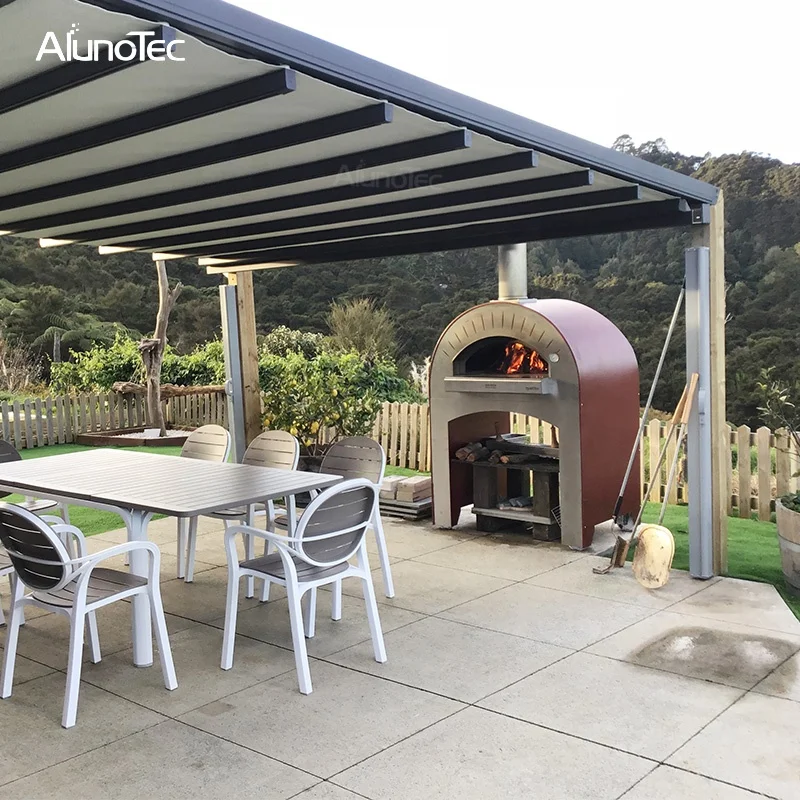 AlunoTec Wholesale Sun Shading Motorized Retractable Pergola Awning Roof For Outdoor Terrace