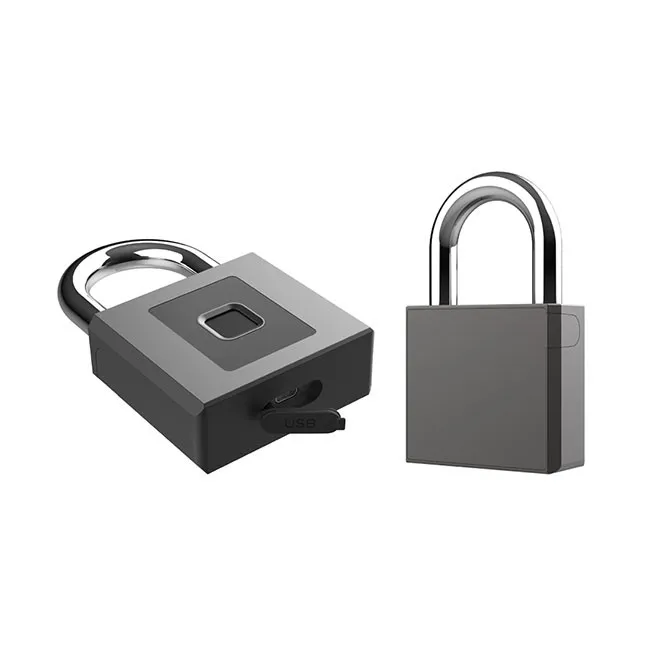 waterproof biometric usb rechargeable security smart fingerprint lock padlock portable lock out padlock