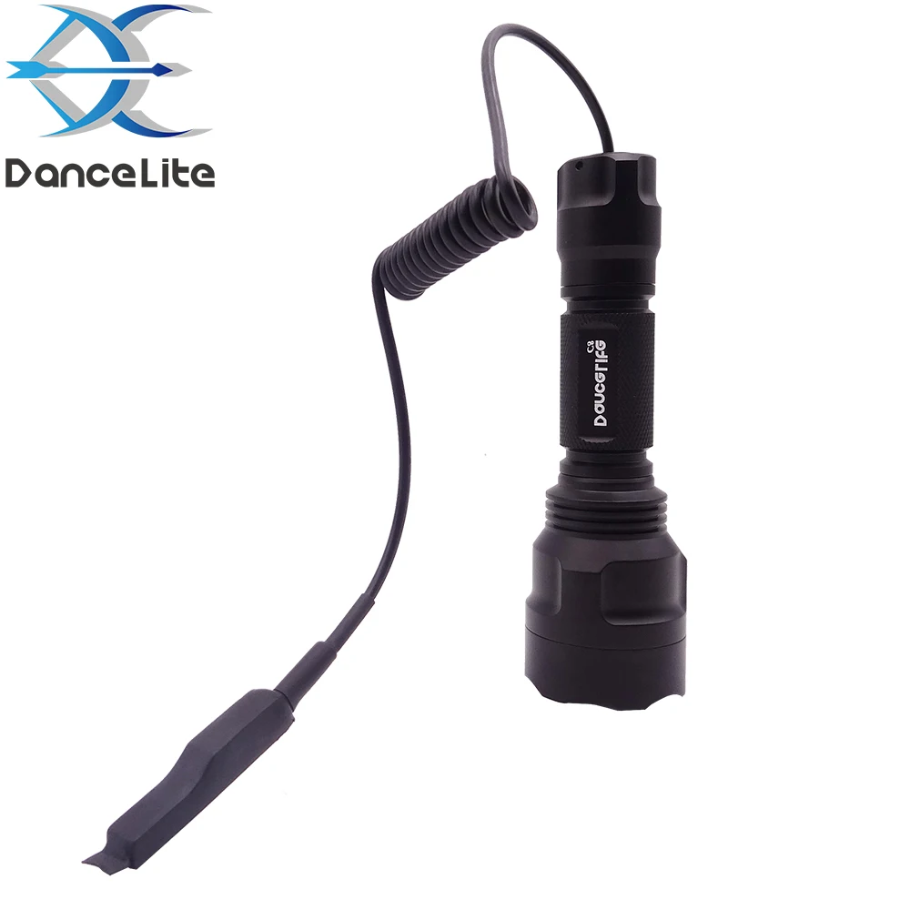 OEM C8 Hunting Flashlight XP-L Hi V3 1-MODE(on/off) Hunter Torch Tactical Flashlights with Remote Switch