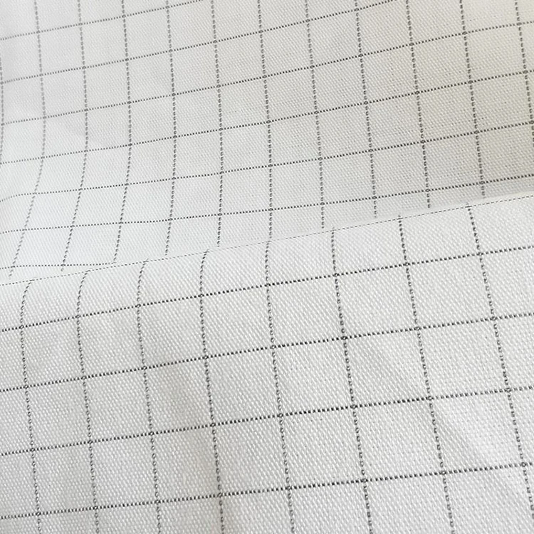 Anti-static Wide Width Yarn Dyed Conductive Earthing Sheet Cotton Silver Fabric For Grounding Bed Sheet
