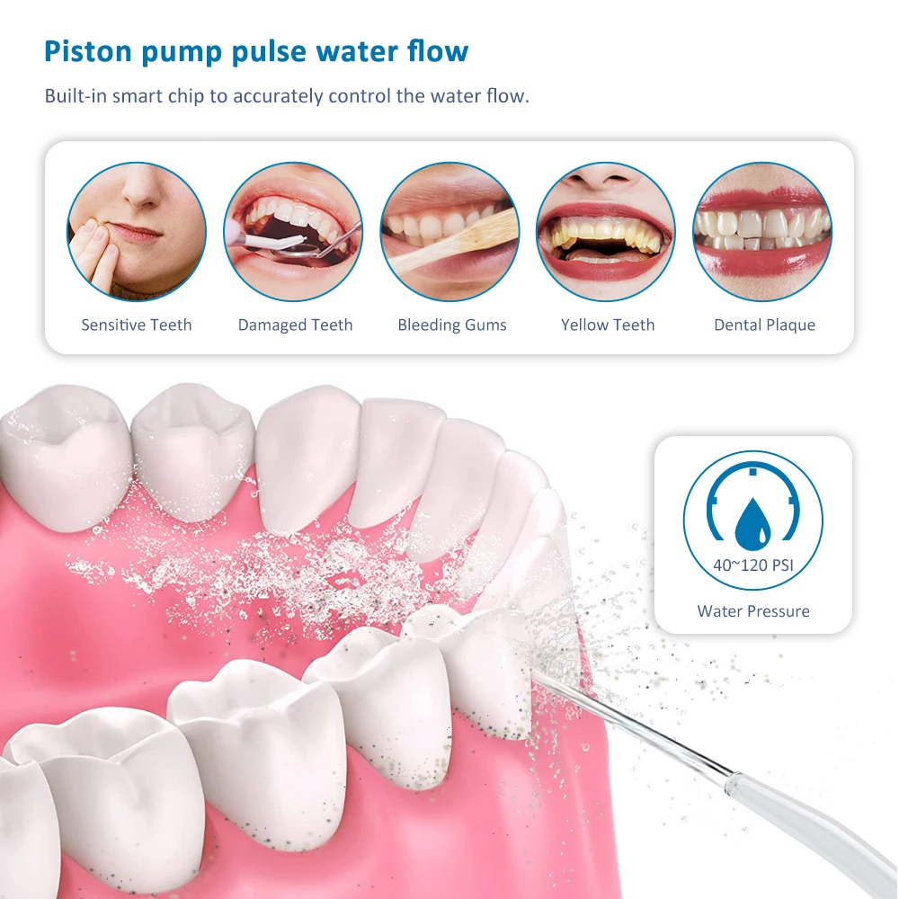 Oral Irrigator Wholesale Ipx7 Waterproof Electric Teeth cleaning Whitening Equipment Home Travel Dental Floss Water Flosser