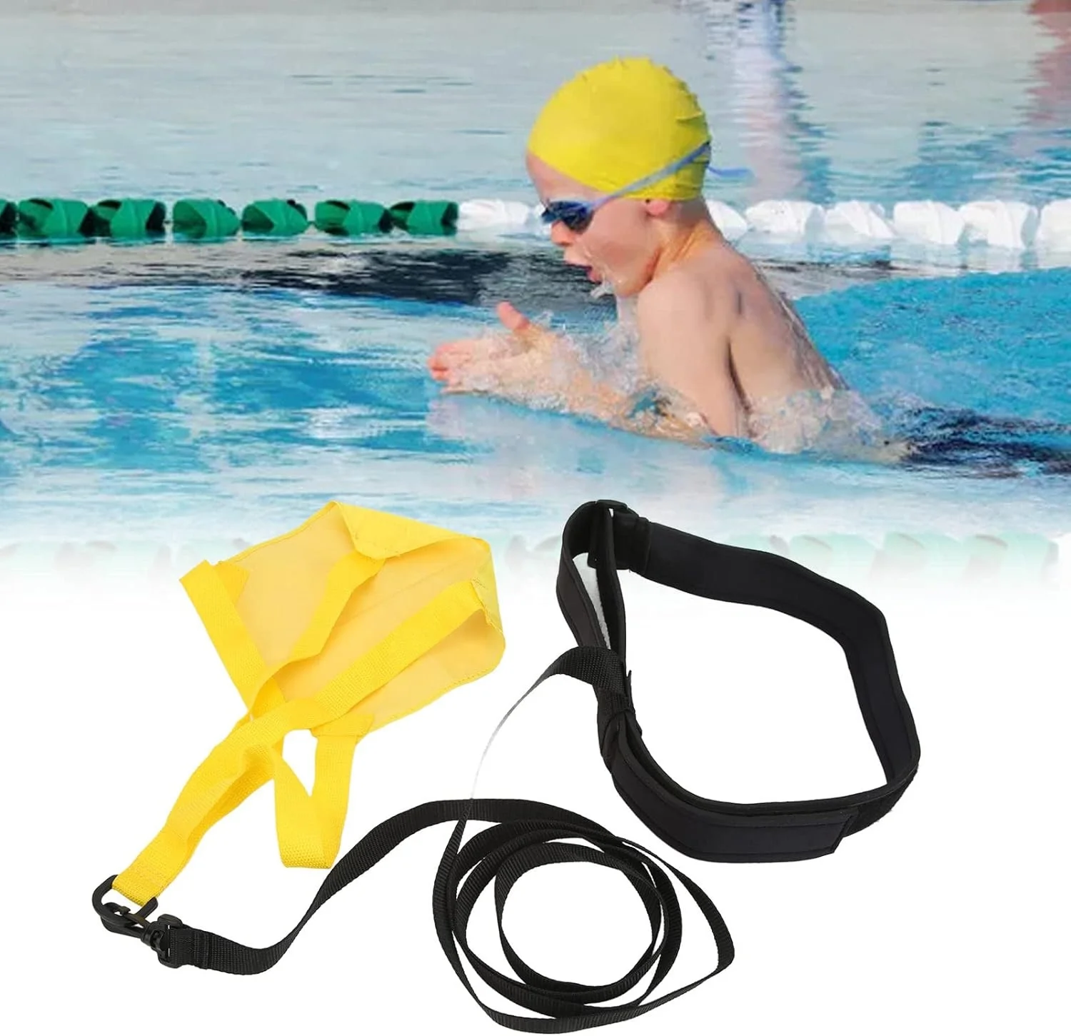 Swim Parachute, Swim Training Belts Resistance Parachute Strength Training Resistance Belt with Drag Parachute