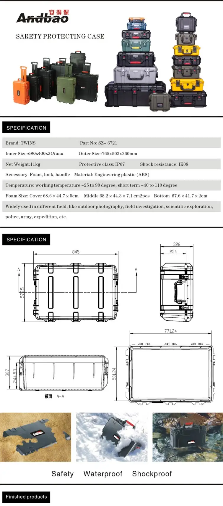 factory wholesale hard storage eva case hair dryer case carry case with pocket for blower